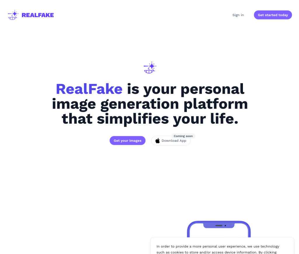 **Alt da Imagem:**Tela de login da ferramenta de IA Avatars RealFake, que permite aos usuários criar avatares realistas com base em fotos reais. O formulário de login solicita endereço de e-mail e senha.