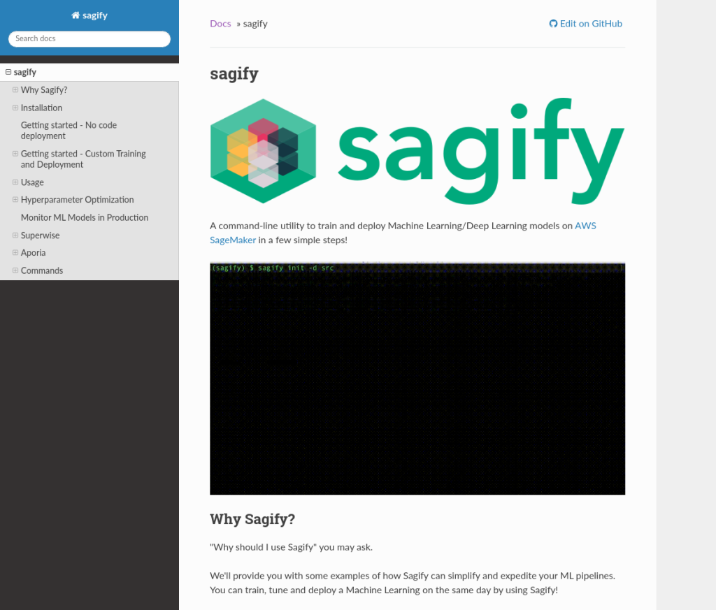 **Texto alternativo (Alt Text)**:

Imagem de uma página de login do Sagify. A página mostra um formulário com campos para inserir nome de usuário e senha. Há também um botão "Entrar" e links para "Esqueci minha senha" e "Criar conta".