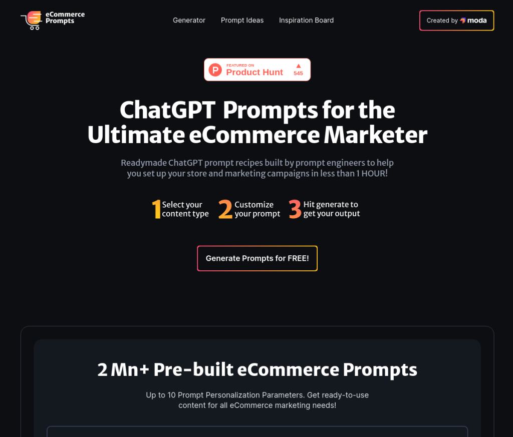 Ecommerce Prompt Generator E-Commerce