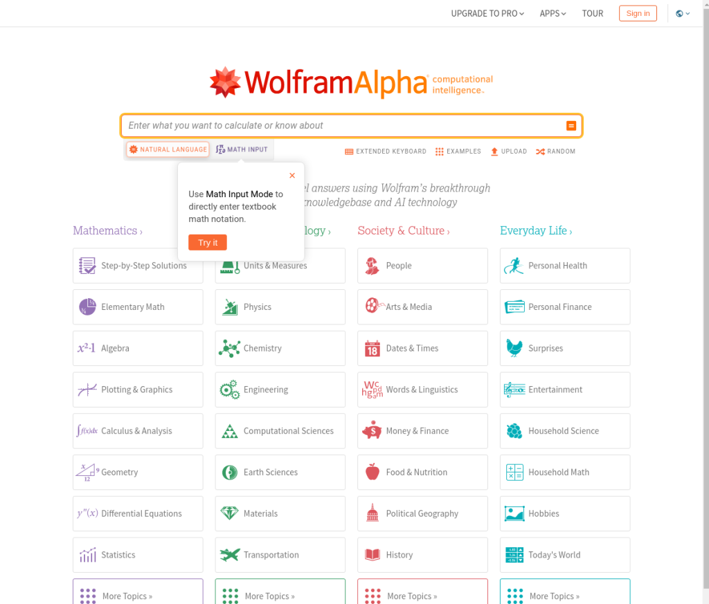 Uma captura de tela da página de login do WolframAlpha, que exibe um formulário com campos para inserir um nome de usuário e senha. O logotipo do WolframAlpha é exibido no canto superior esquerdo da página.