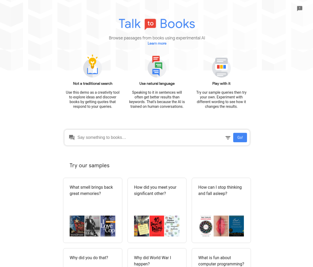 Uma imagem de uma tela de login com um logotipo do Talk to Books no canto superior esquerdo. O formulário de login tem campos para endereço de e-mail e senha, bem como um botão 