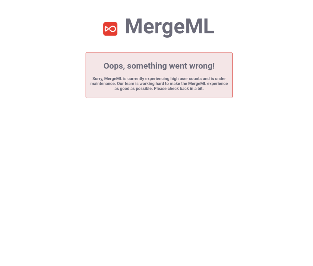Uma captura de tela do site mergeml.com, mostrando a ferramenta de login do Image Generator AI. A ferramenta permite que os usuários carreguem imagens e criem novas imagens usando inteligência artificial.