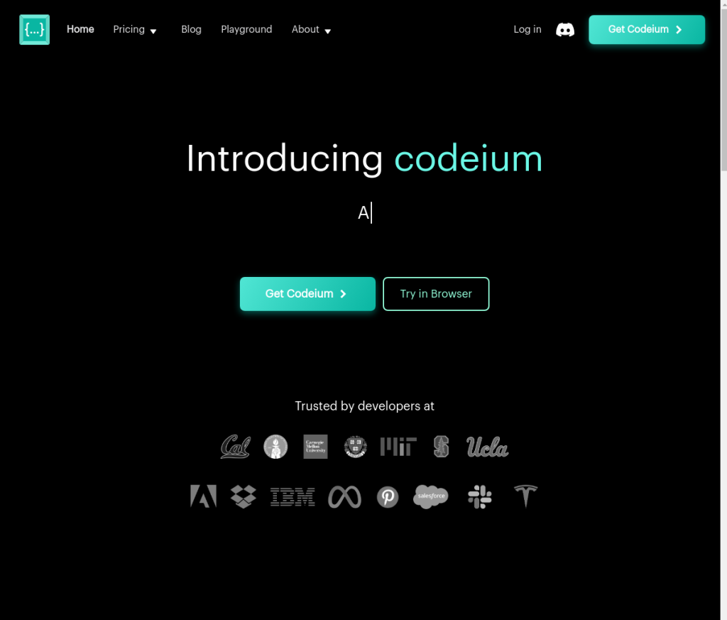 Imagem de uma tela de login com campos para inserir nome de usuário e senha. O logotipo da Codeium está no canto superior esquerdo.