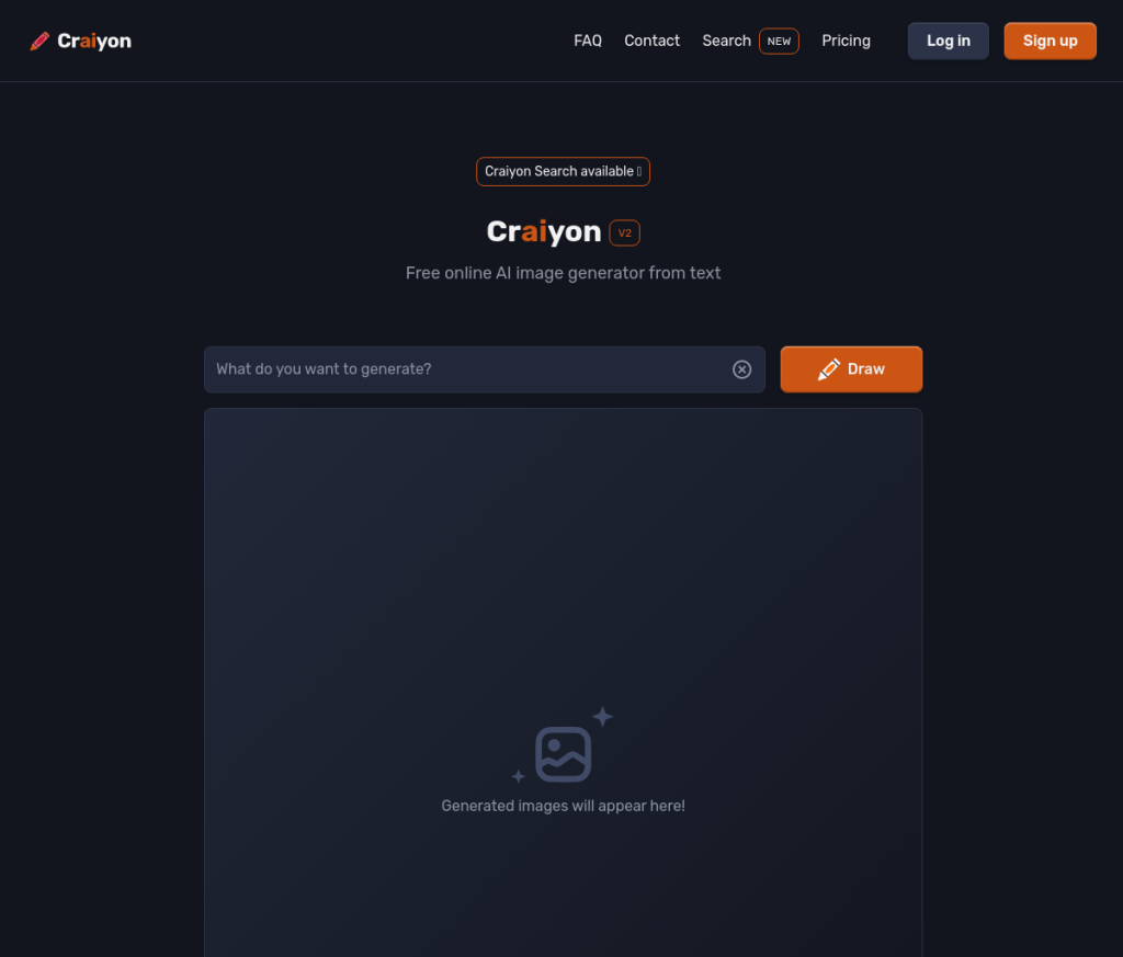 Imagem gerada por IA de uma tela de login com o logotipo "Craiyon" e campos para inserir nome de usuário e senha.