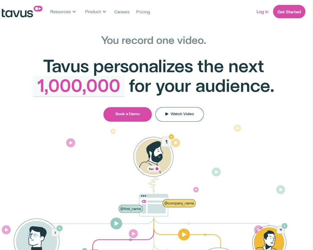 Imagem de uma tela de login de um aplicativo com o logotipo do Tavus no canto superior esquerdo. O logotipo é um círculo azul com um pássaro branco no centro. Abaixo do logotipo, há um campo de entrada de texto com o rótulo 