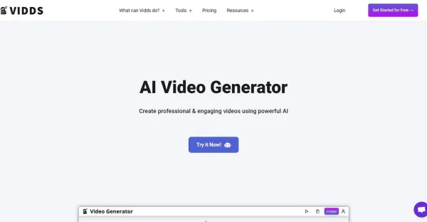 **Descrição do Alt:**Captura de tela da página de login do AI Video Generator, que exibe um formulário com campos para inserir e-mail e senha. Um botão "Login" está localizado abaixo do formulário.