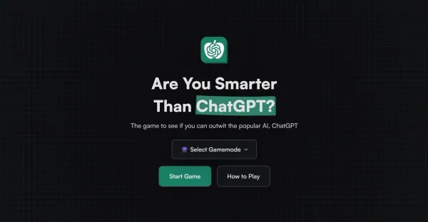 Imagem de uma tela de login com o logotipo "Are You Smarter Than ChatGPT" e campos para endereço de e-mail e senha.
