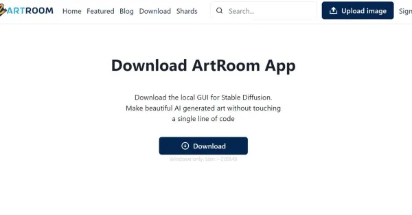 **Texto Alt:**Tela de login do ArtroomAI, mostrando o logotipo do ArtroomAI e campos para inserir nome de usuário e senha.