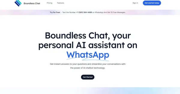**Descrição da Imagem Alternativa:**A tela de login do Boundless Chat mostra um campo de entrada de texto para inserir um nome de usuário e um botão "Entrar". Abaixo do botão, há um link para criar uma nova conta. A tela é projetada com um fundo azul claro e texto branco.