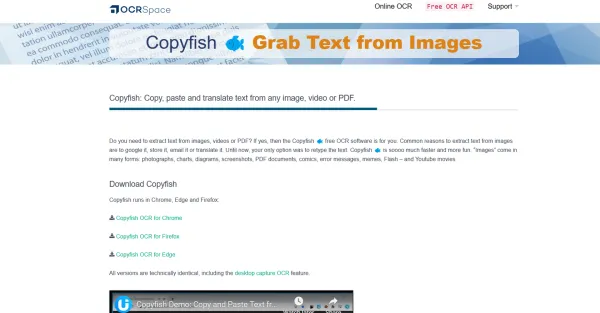 **Texto Alternativo:**Uma ilustração de uma tela de computador com o site CopyFish aberto. O site apresenta uma caixa de texto para inserir texto e botões para copiar o texto em vários formatos, incluindo texto sem formatação, HTML e Markdown.