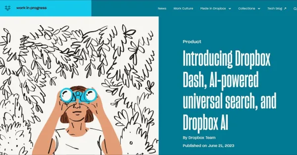 Imagem do logotipo do Dropbox AI com o texto "Dropbox AI" abaixo. O botão "Login" está localizado no canto superior direito da imagem.
