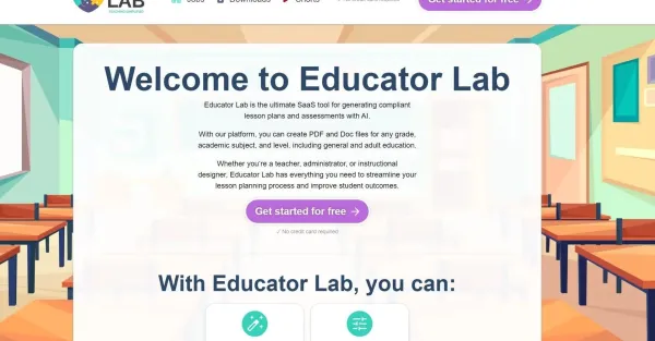 Imagem do logotipo do EducatorLab com o texto "Entrar no EducatorLab". A imagem mostra o logotipo do EducatorLab, que é um globo com um lápis e um livro. O texto "Entrar no EducatorLab" está escrito abaixo do logotipo.