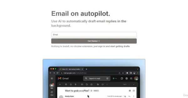 Imagem de uma interface de login do Email Triager, mostrando campos para inserir nome de usuário e senha, e um botão "Entrar".