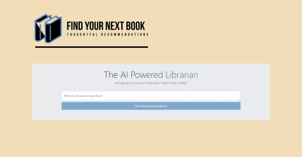 Tela de login do Find Your Next Book. Insira seu nome de usuário e senha para acessar sua conta.