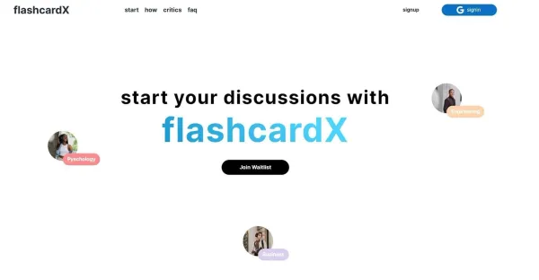 **Descrição do Alt da Imagem:**Tela de login do FlashcardX. A tela mostra os campos "Nome de usuário" e "Senha", um botão "Entrar" cinza e um link "Criar conta". Acima dos campos de entrada, há um logotipo do FlashcardX.
