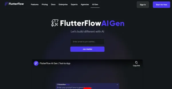 Uma captura de tela da interface do usuário do FlutterFlow AI Gen, uma ferramenta que permite aos usuários criar aplicativos móveis sem escrever nenhum código. A interface do usuário mostra uma tela de login com campos para inserir um nome de usuário e senha, bem como um botão para fazer o login.