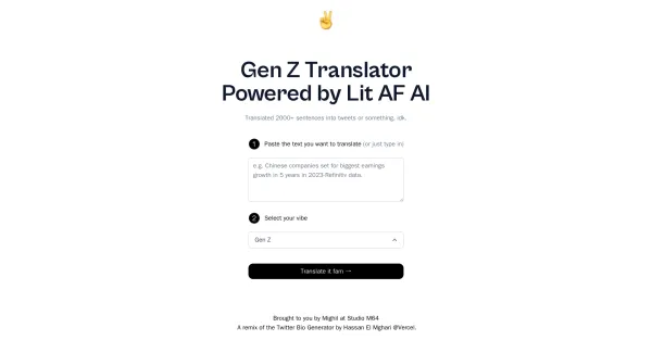 **Descrição do Alt da Imagem:**Uma captura de tela da página de login do Gen Z Translator. A página apresenta um logotipo do Gen Z Translator, campos para inserir um nome de usuário e senha e um botão "Entrar".