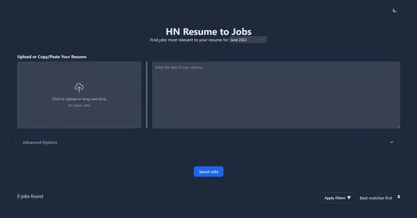 Imagem do logotipo do HN Resume to Jobs com o texto "HN Resume to Jobs: Conecte-se com recrutadores e encontre seu próximo emprego técnico." embaixo.