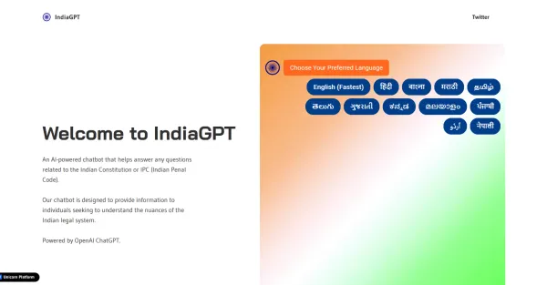 **Texto alternativo:**O logotipo do IndiaGPT, com o texto "IndiaGPT" escrito em letras grandes e uma imagem de um cérebro humano em cores vibrantes ao lado.
