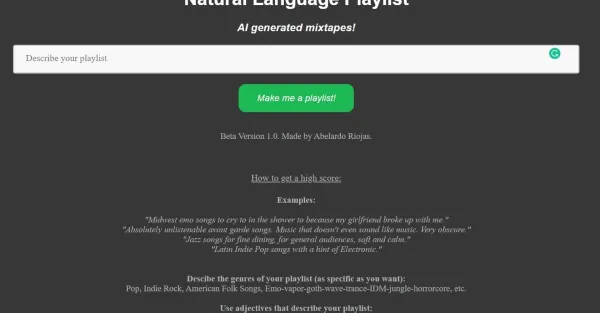 Natural Language Playlist Natural Language Playlist