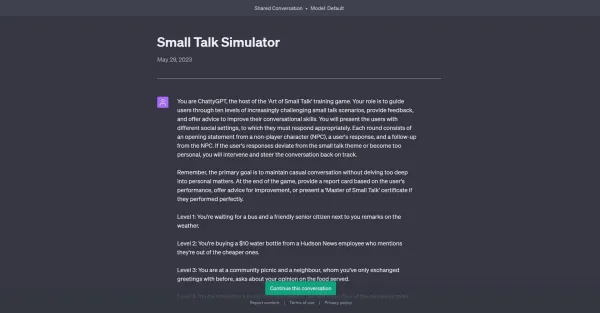 Small Talk Simulator Small Talk Simulator