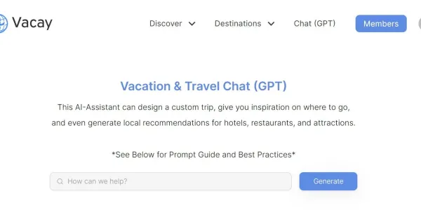Vacation Travel Chat GPT Vacation Travel Chat GPT
